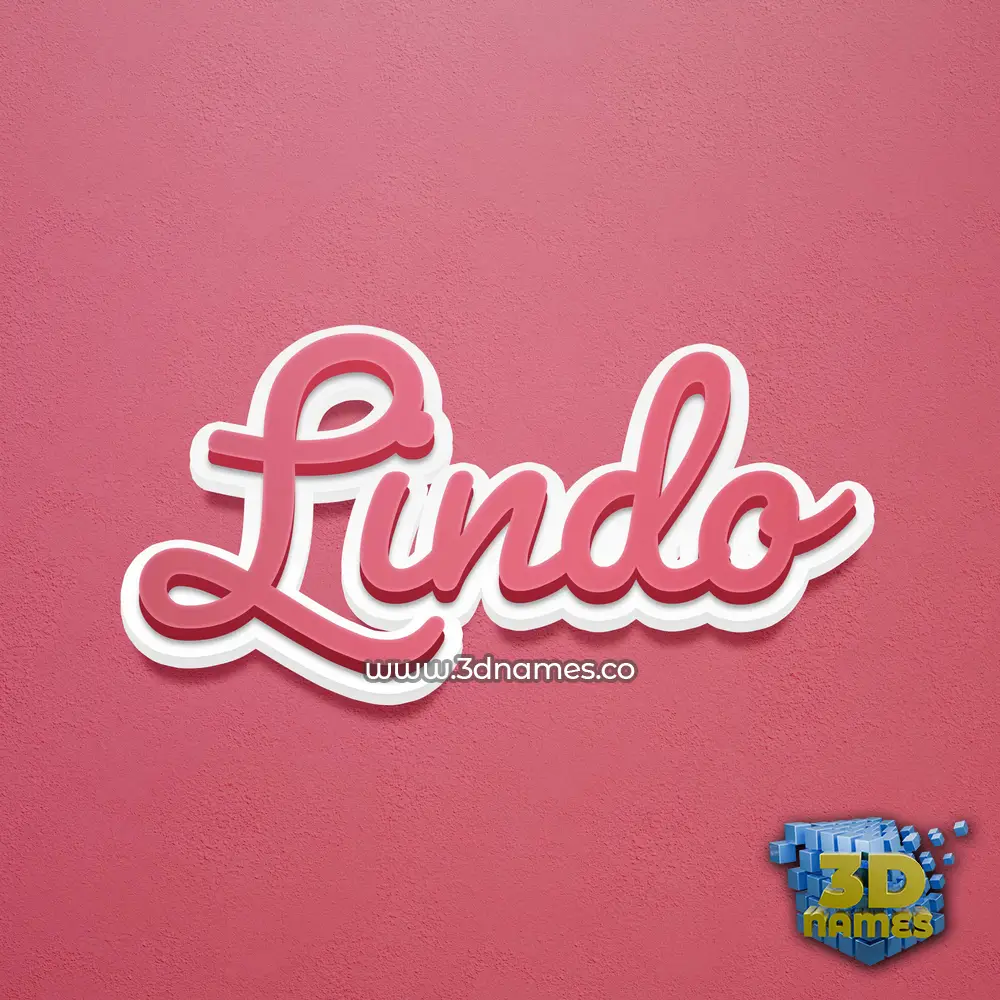 lindo in Red Scribble style - 3D name wallpaper