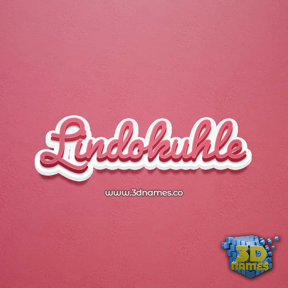 lindokuhle in Red Scribble style - 3D name wallpaper