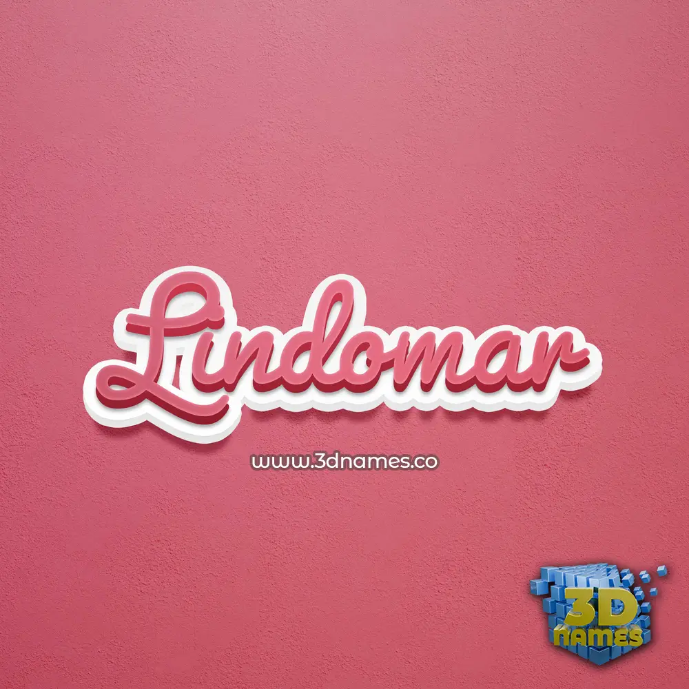 lindomar in Red Scribble style - 3D name wallpaper