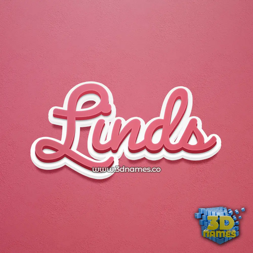 linds in Red Scribble style - 3D name wallpaper