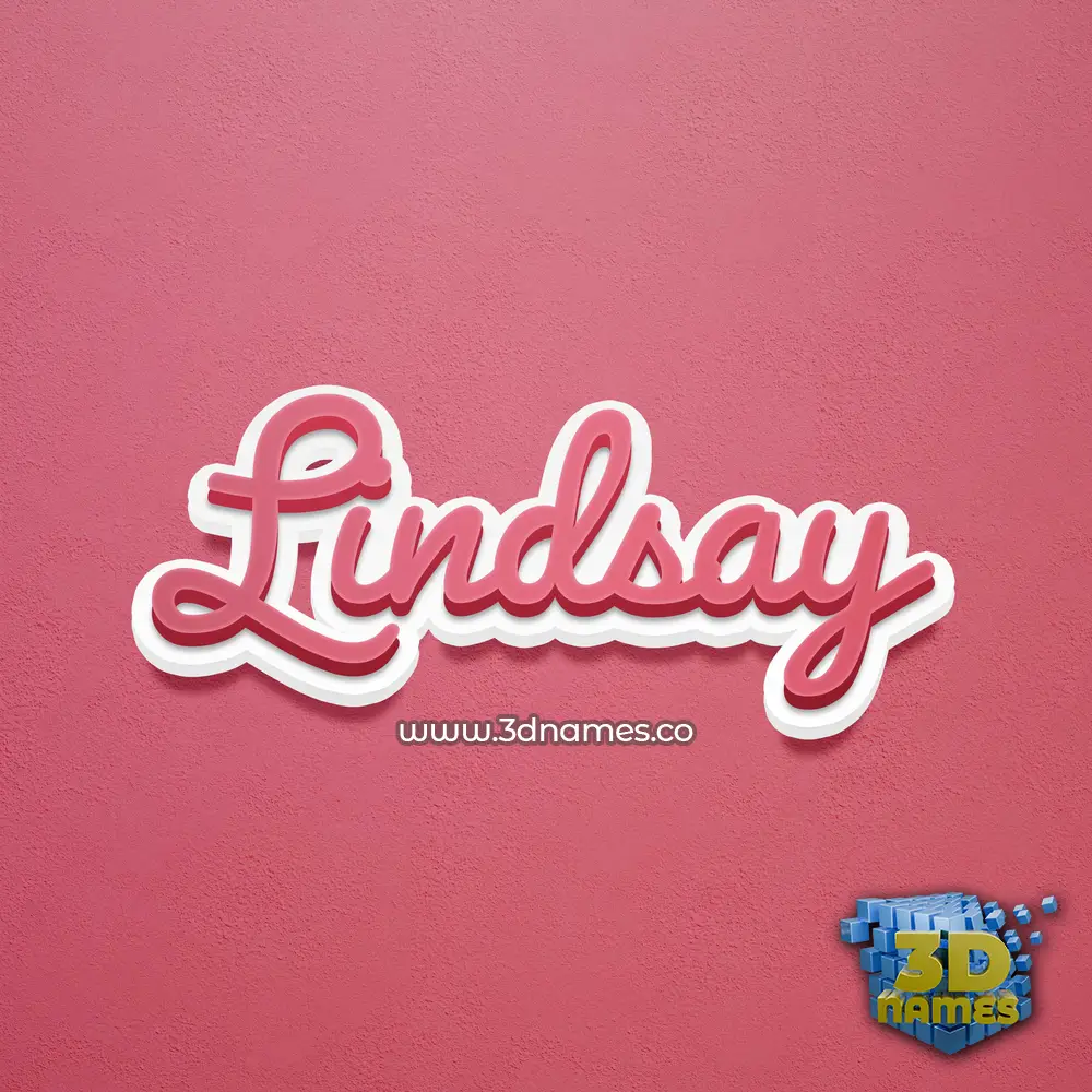 lindsay in Red Scribble style - 3D name wallpaper
