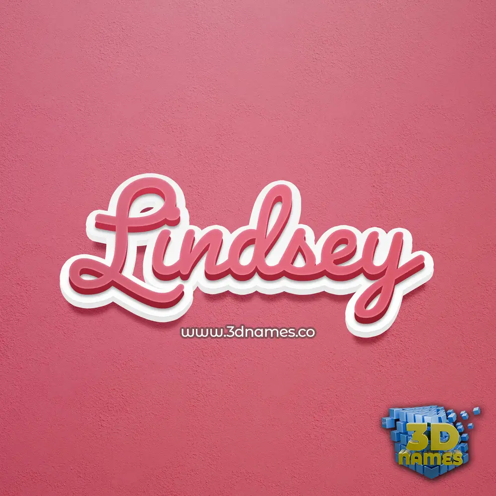 lindsey in Red Scribble style - 3D name wallpaper