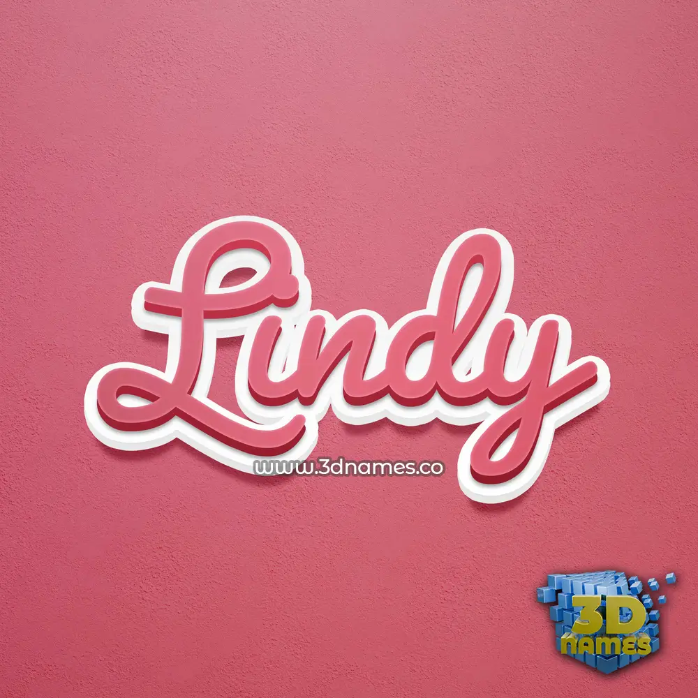 lindy in Red Scribble style - 3D name wallpaper