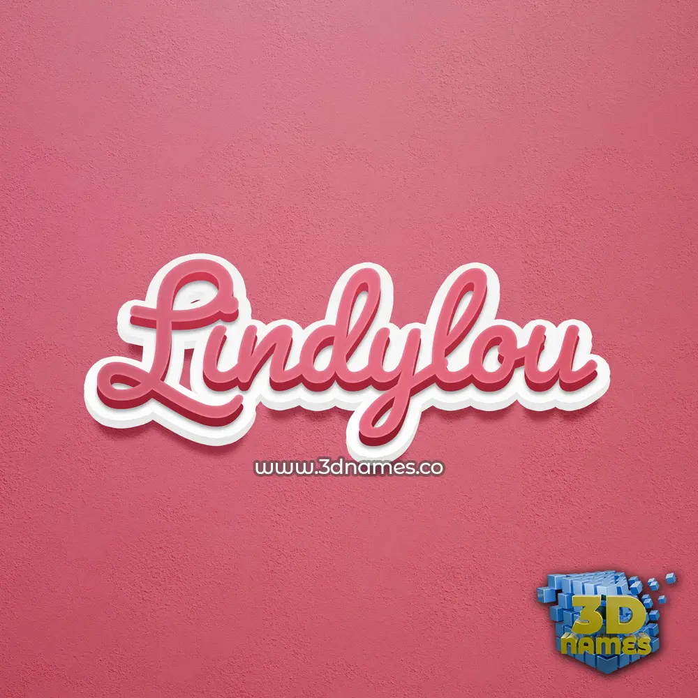 lindylou in Red Scribble style - 3D name wallpaper