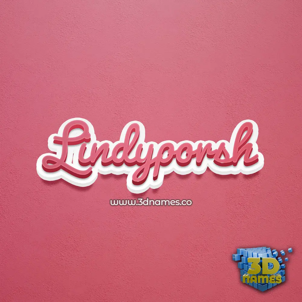 lindyporsh in Red Scribble style - 3D name wallpaper