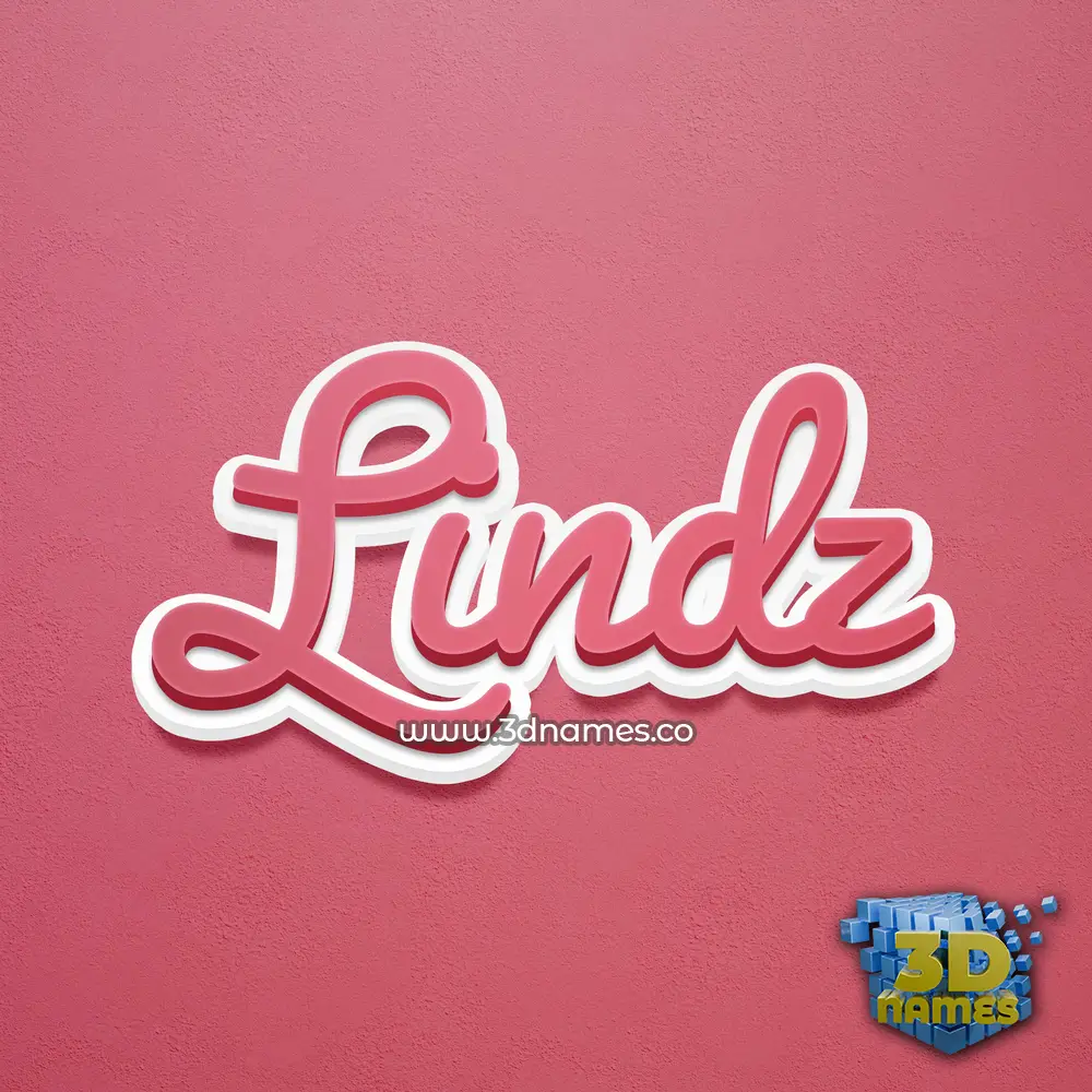 lindz in Red Scribble style - 3D name wallpaper