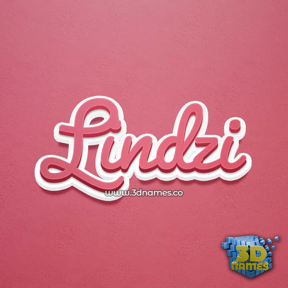 lindzi in Red Scribble style - 3D name wallpaper