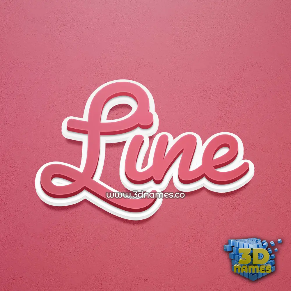 line in Red Scribble style - 3D name wallpaper