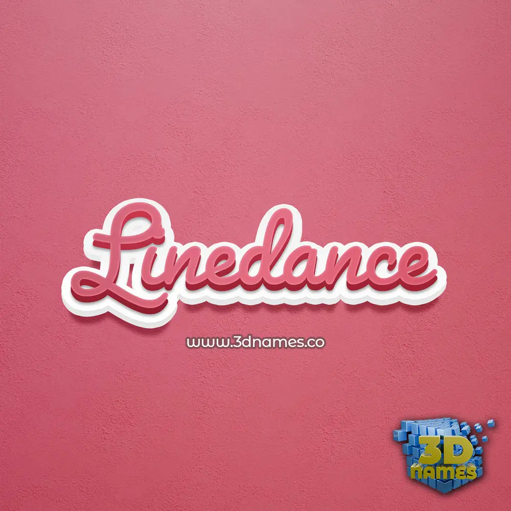 linedance in Red Scribble style - 3D name wallpaper