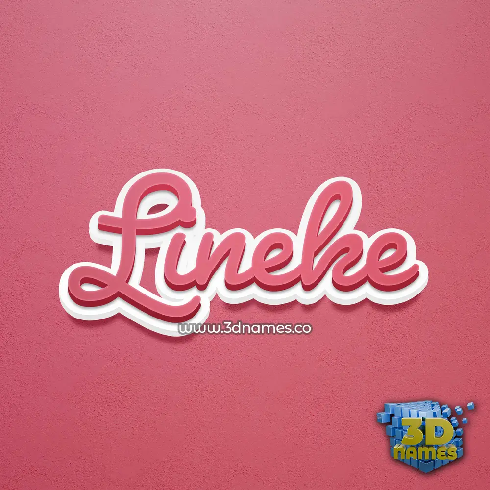 lineke in Red Scribble style - 3D name wallpaper