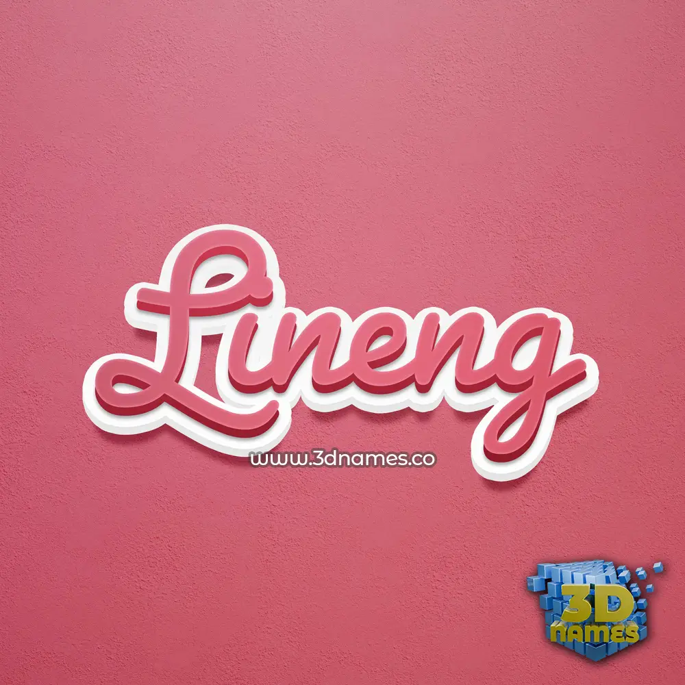 lineng in Red Scribble style - 3D name wallpaper