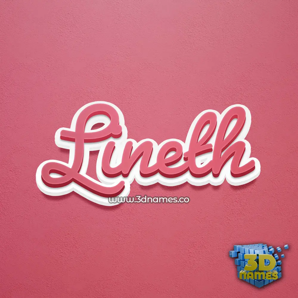 lineth in Red Scribble style - 3D name wallpaper