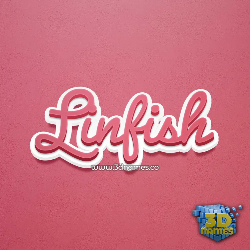 linfish in Red Scribble style - 3D name wallpaper
