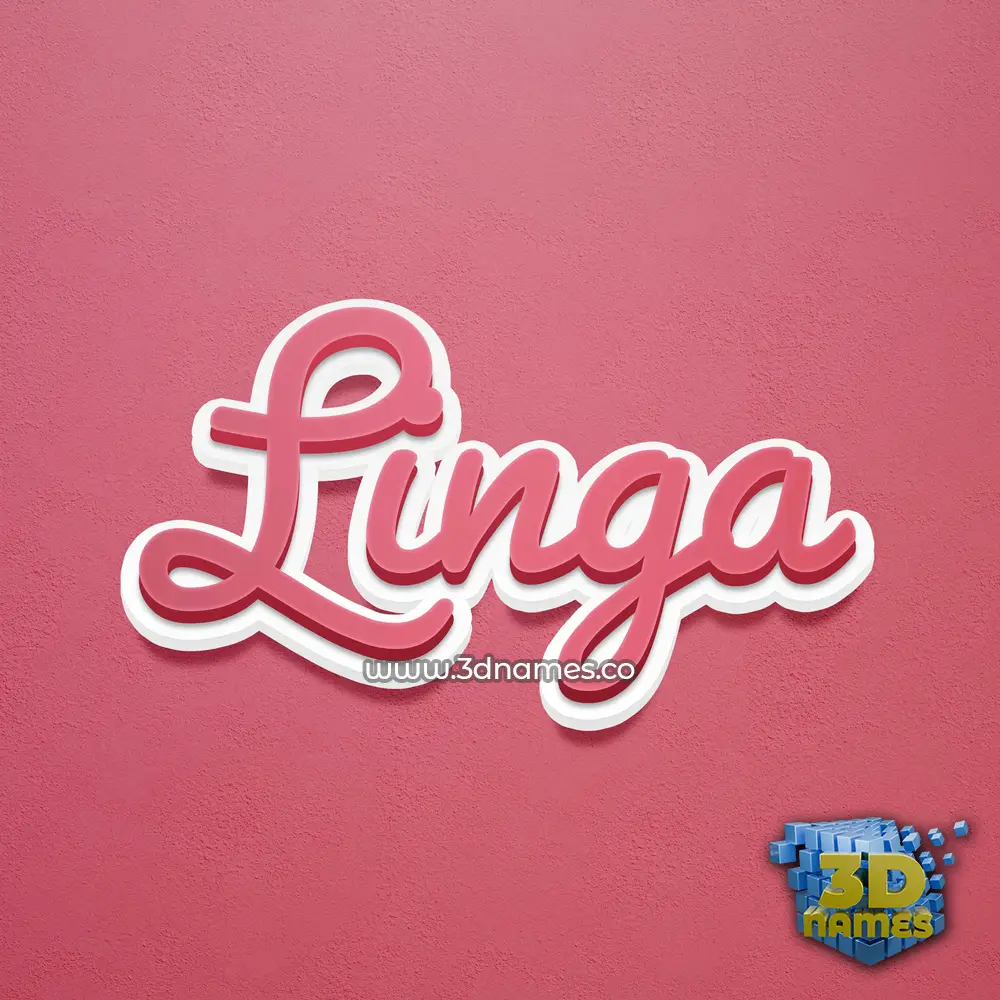 linga in Red Scribble style - 3D name wallpaper