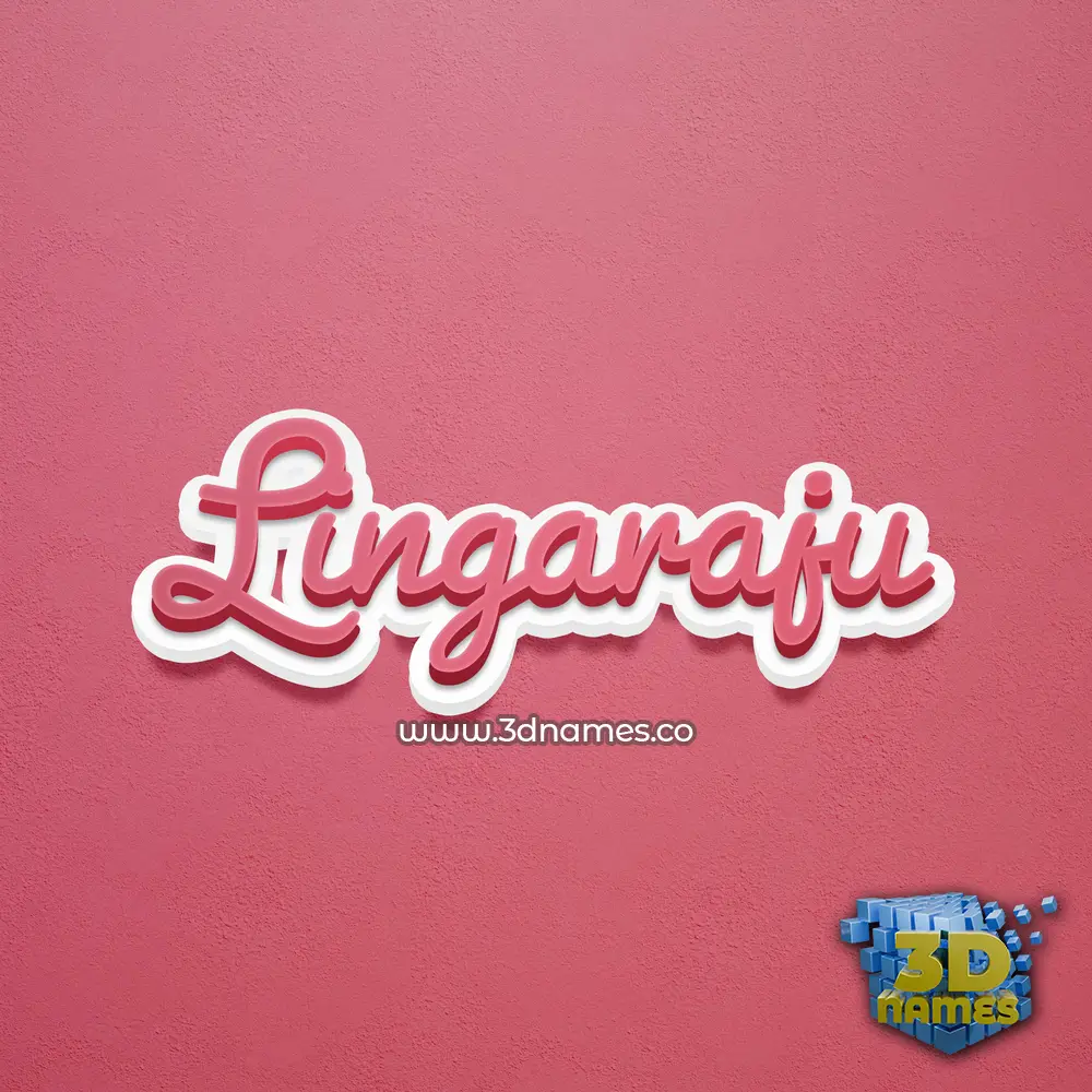 lingaraju in Red Scribble style - 3D name wallpaper