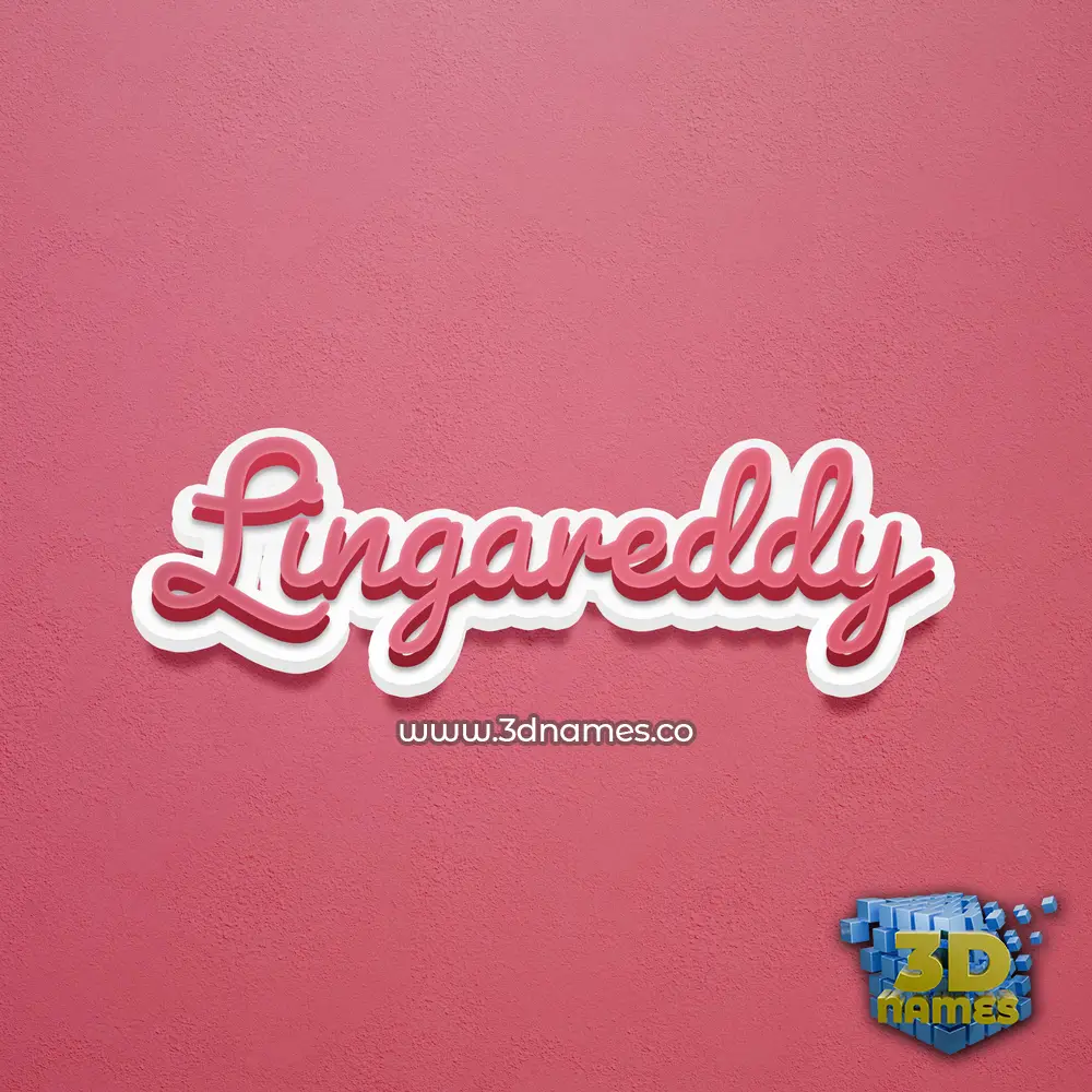 lingareddy in Red Scribble style - 3D name wallpaper