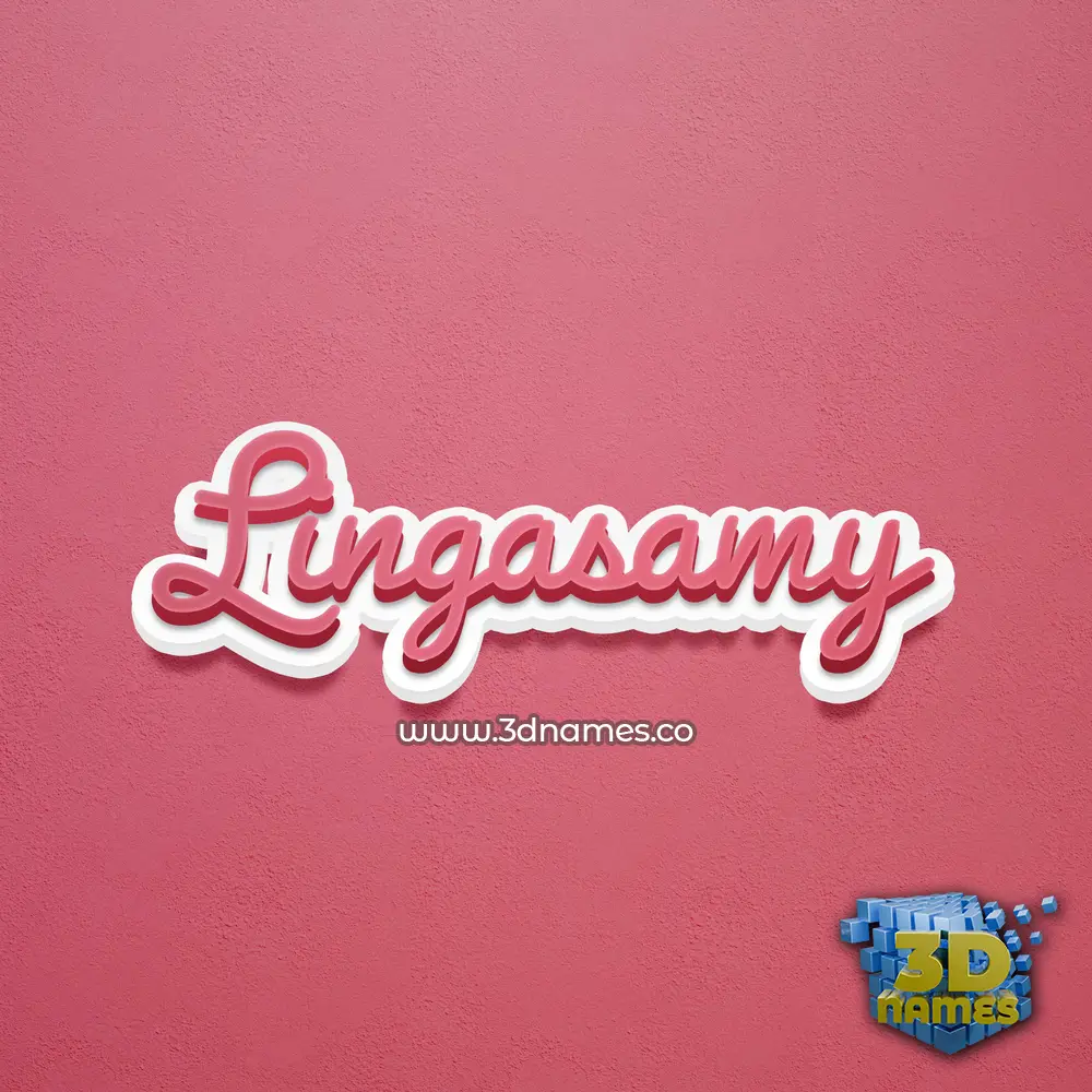 lingasamy in Red Scribble style - 3D name wallpaper