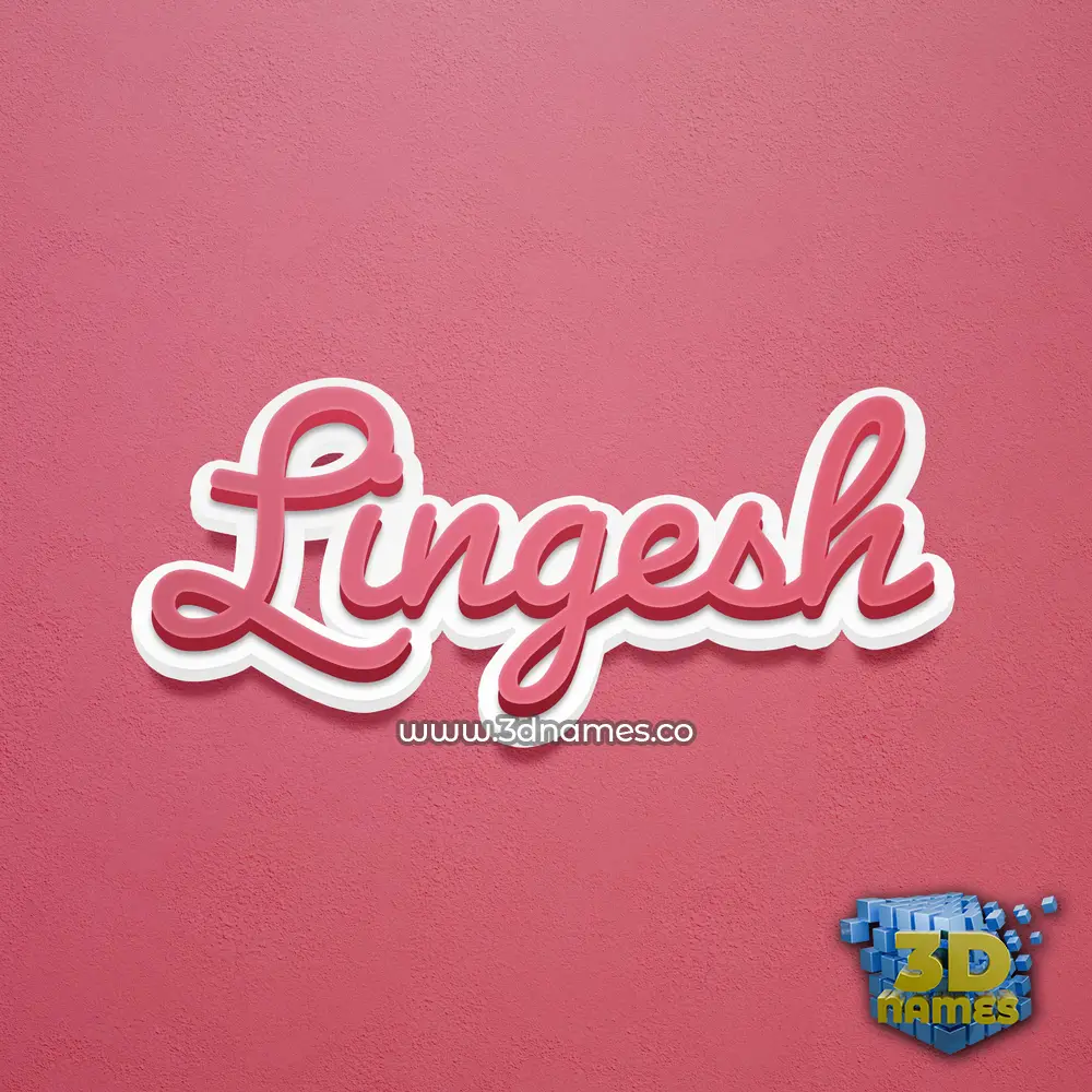 lingesh in Red Scribble style - 3D name wallpaper