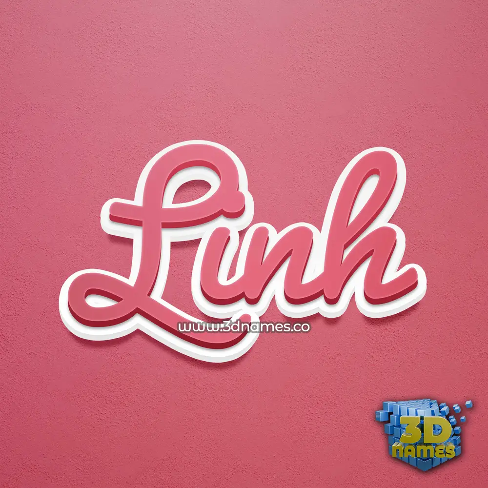 linh in Red Scribble style - 3D name wallpaper