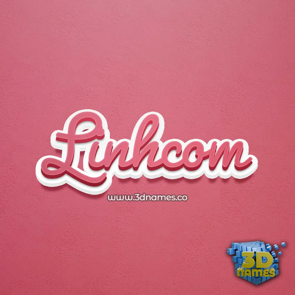 linhcom in Red Scribble style - 3D name wallpaper