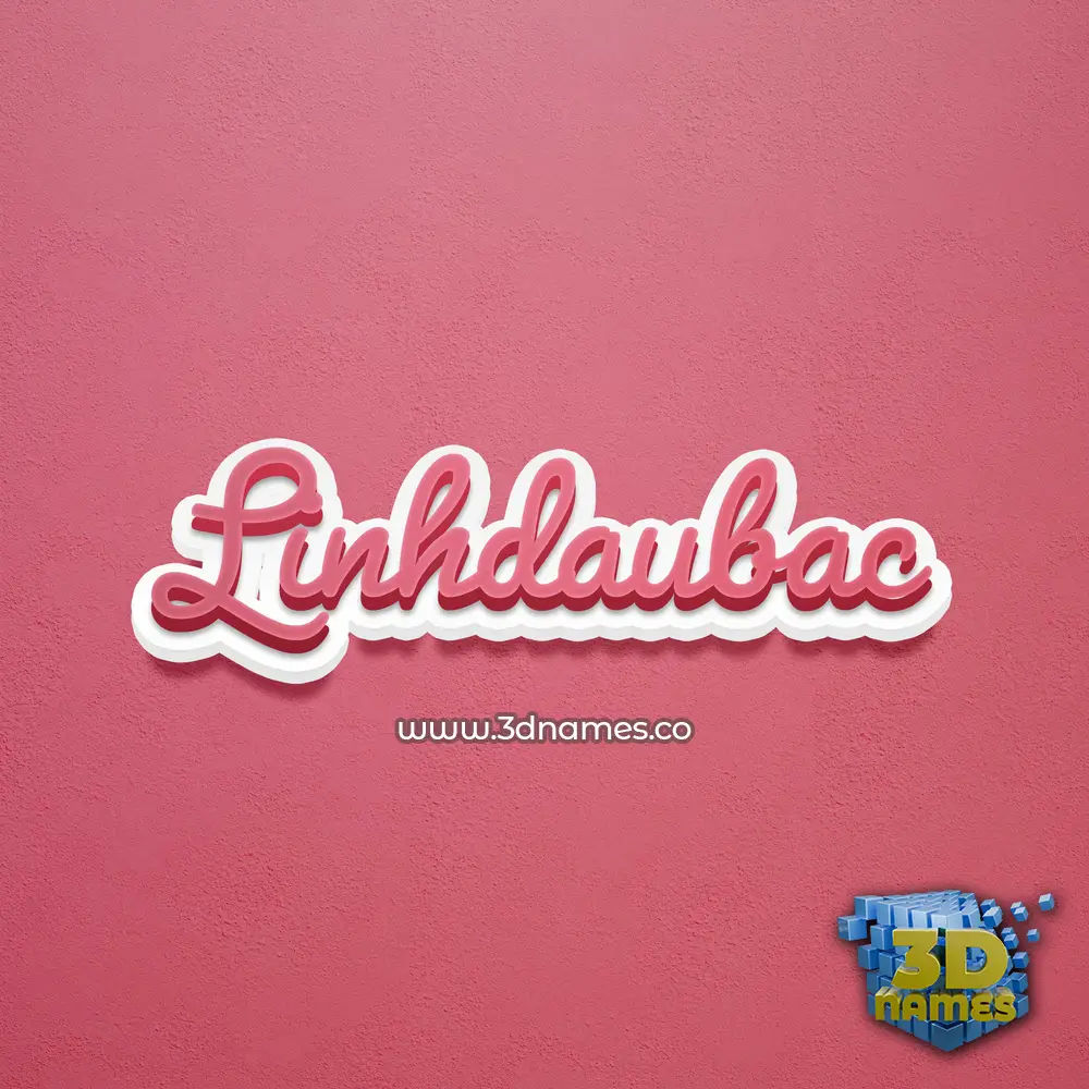 linhdaubac in Red Scribble style - 3D name wallpaper