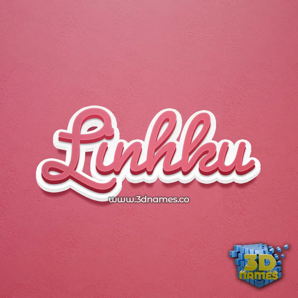 linhku in Red Scribble style - 3D name wallpaper