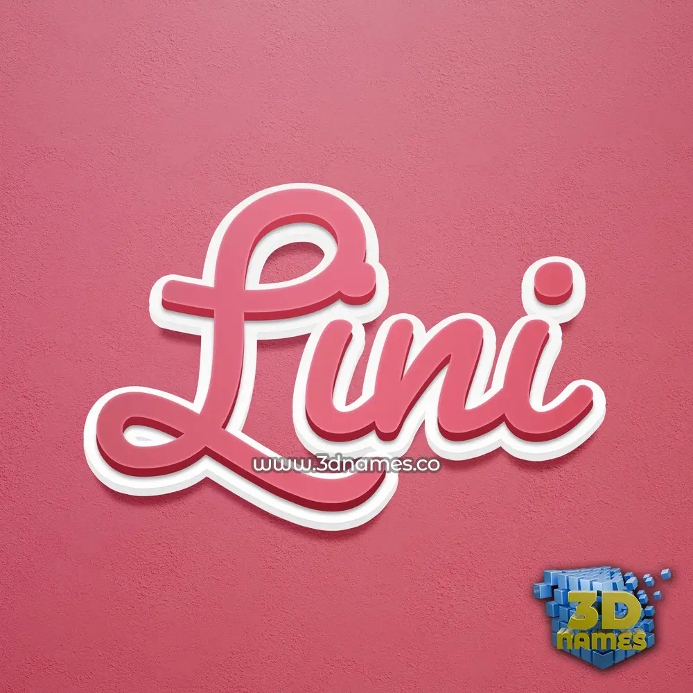 lini in Red Scribble style - 3D name wallpaper