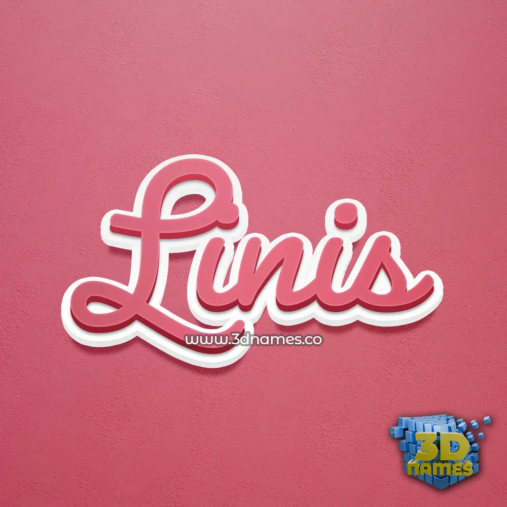 linis in Red Scribble style - 3D name wallpaper