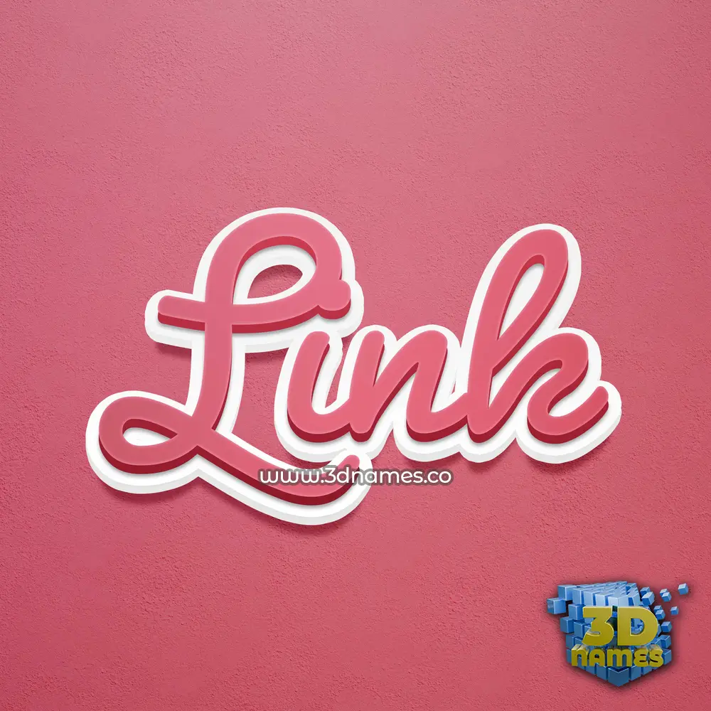 link in Red Scribble style - 3D name wallpaper
