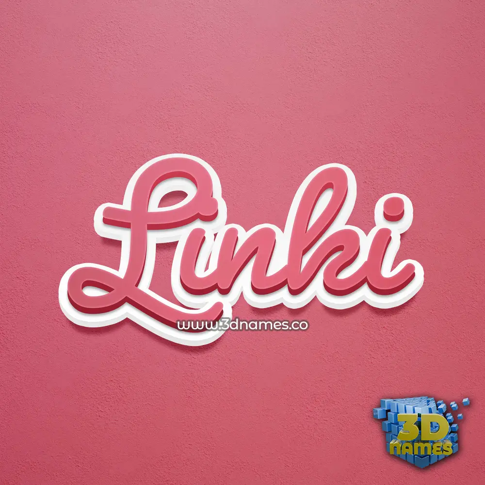 linki in Red Scribble style - 3D name wallpaper