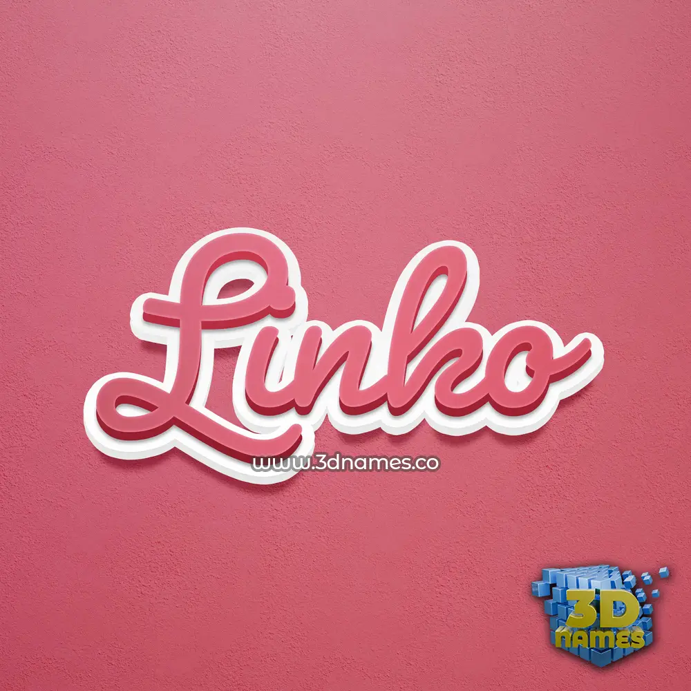linko in Red Scribble style - 3D name wallpaper