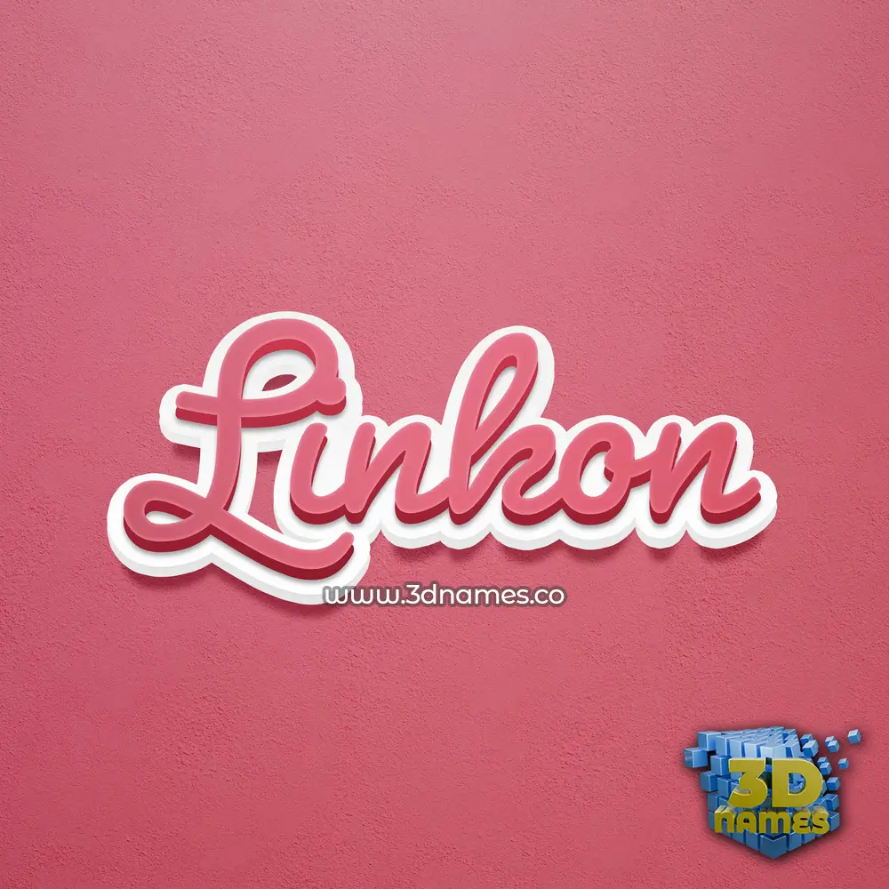 linkon in Red Scribble style - 3D name wallpaper