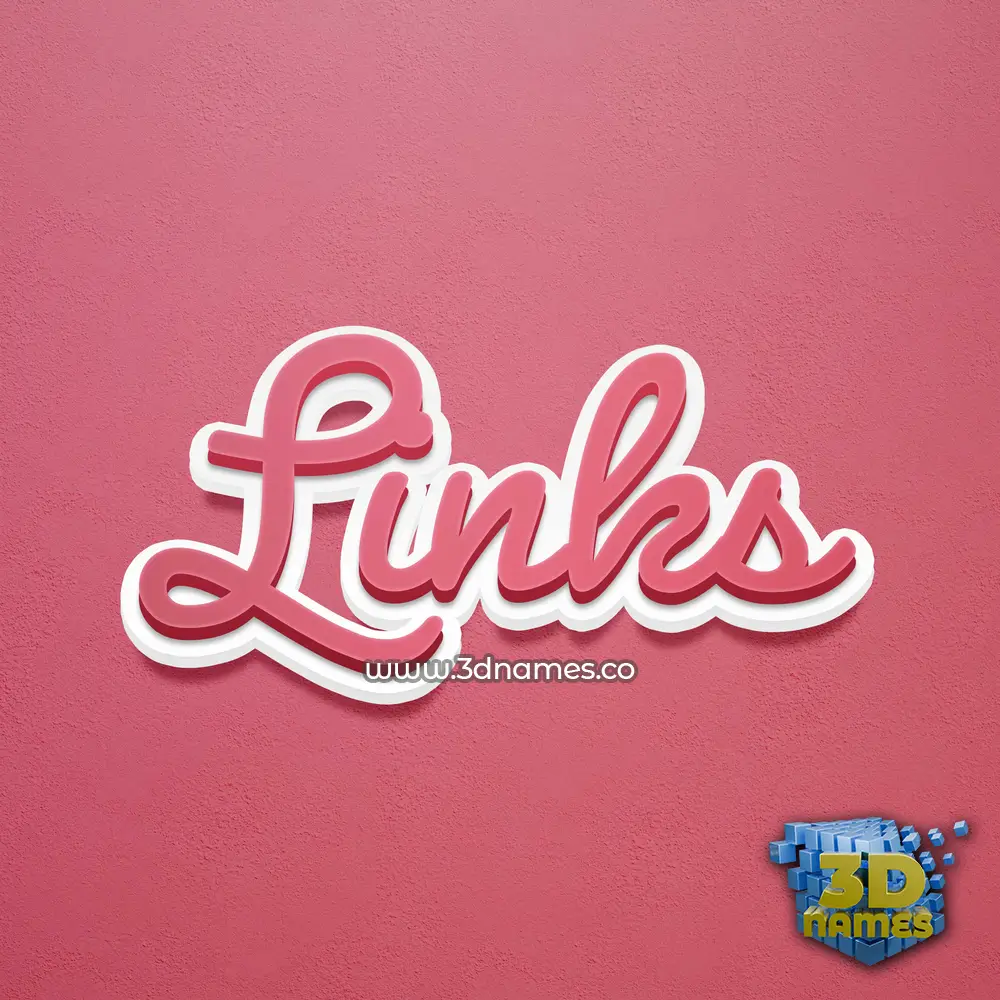 links in Red Scribble style - 3D name wallpaper