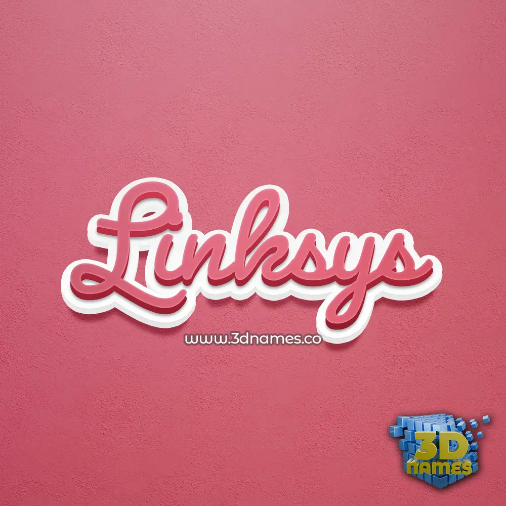 linksys in Red Scribble style - 3D name wallpaper