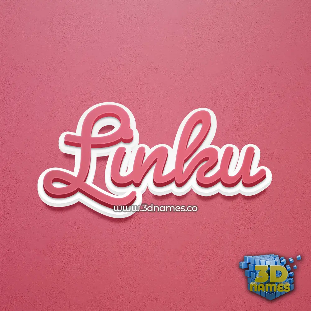 linku in Red Scribble style - 3D name wallpaper