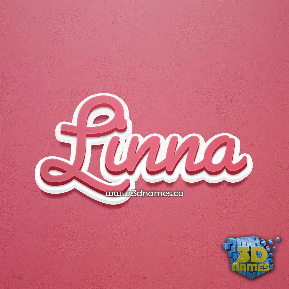 linna in Red Scribble style - 3D name wallpaper
