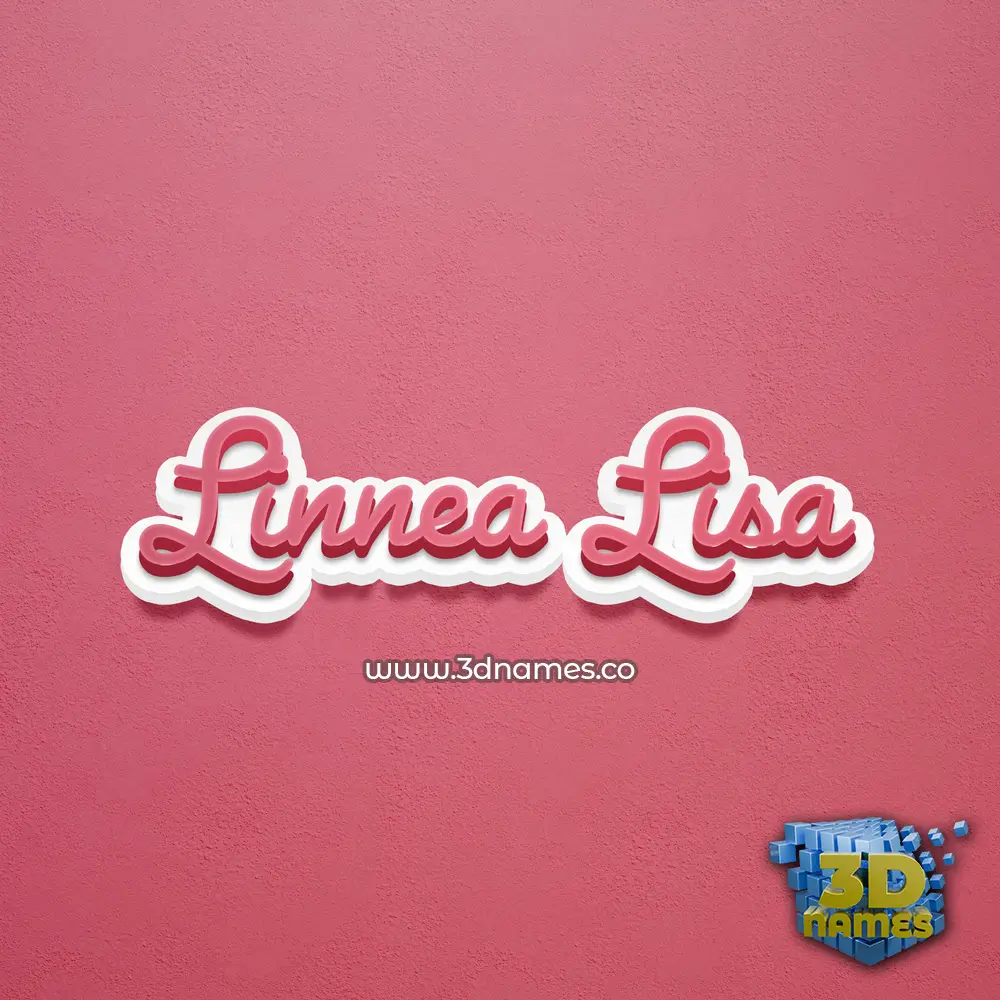 linnea lisa in Red Scribble style - 3D name wallpaper