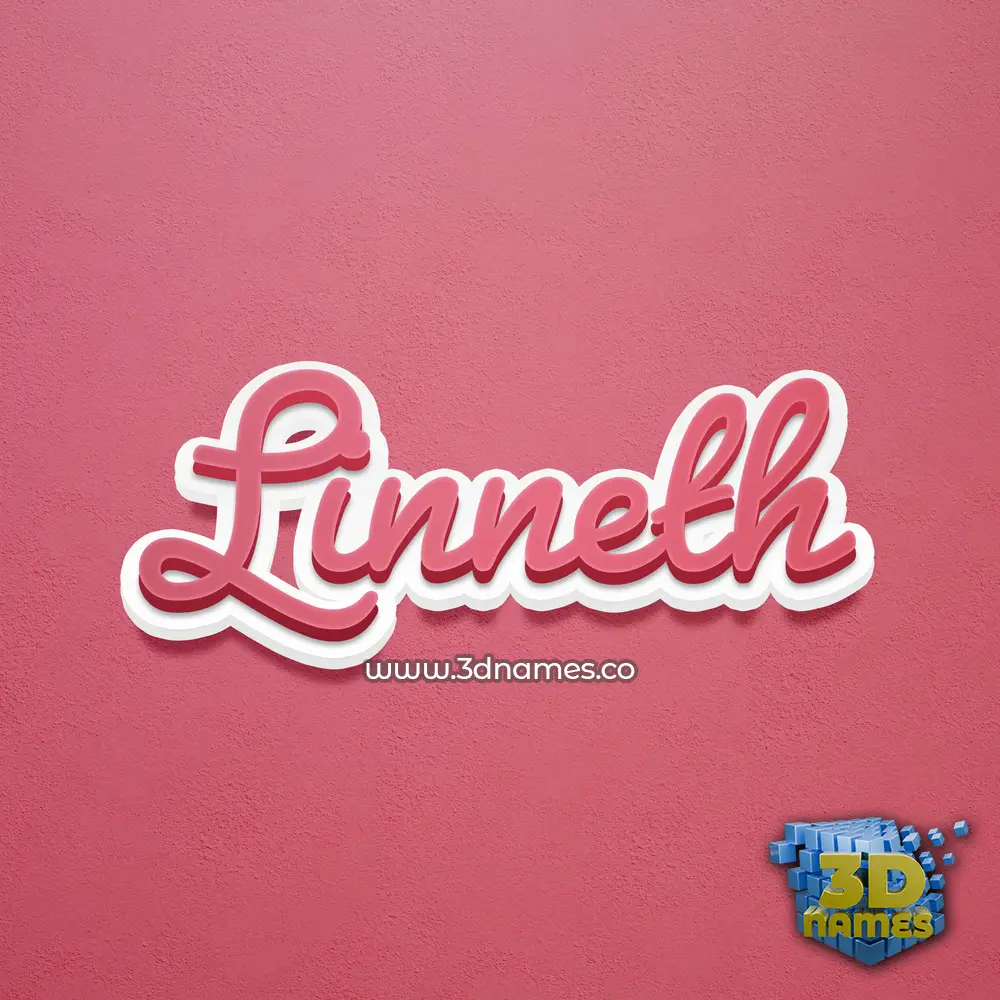 linneth in Red Scribble style - 3D name wallpaper