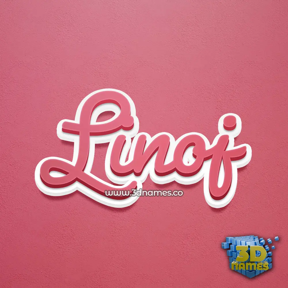 linoj in Red Scribble style - 3D name wallpaper