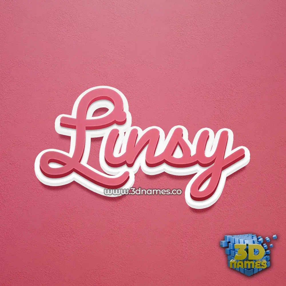 linsy in Red Scribble style - 3D name wallpaper