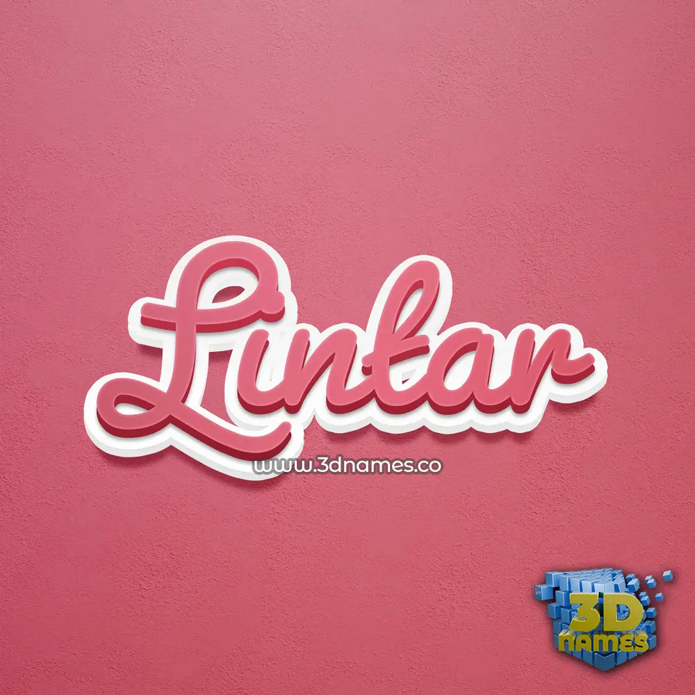 lintar in Red Scribble style - 3D name wallpaper
