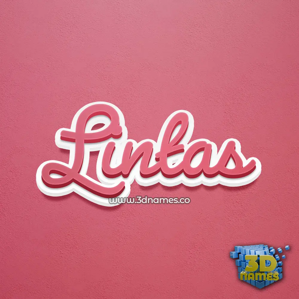 lintas in Red Scribble style - 3D name wallpaper