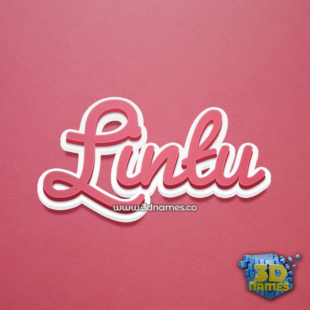 lintu in Red Scribble style - 3D name wallpaper