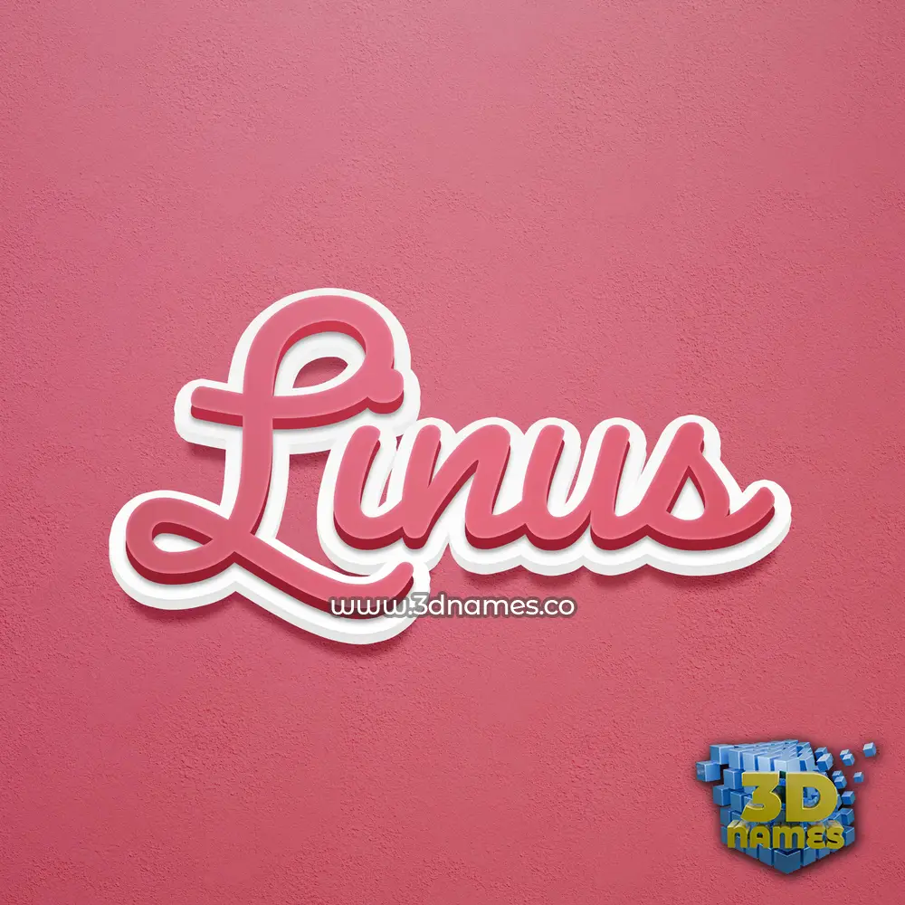 linus in Red Scribble style - 3D name wallpaper