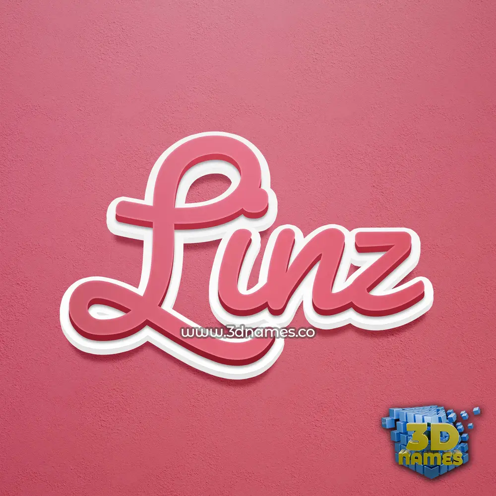 linz in Red Scribble style - 3D name wallpaper
