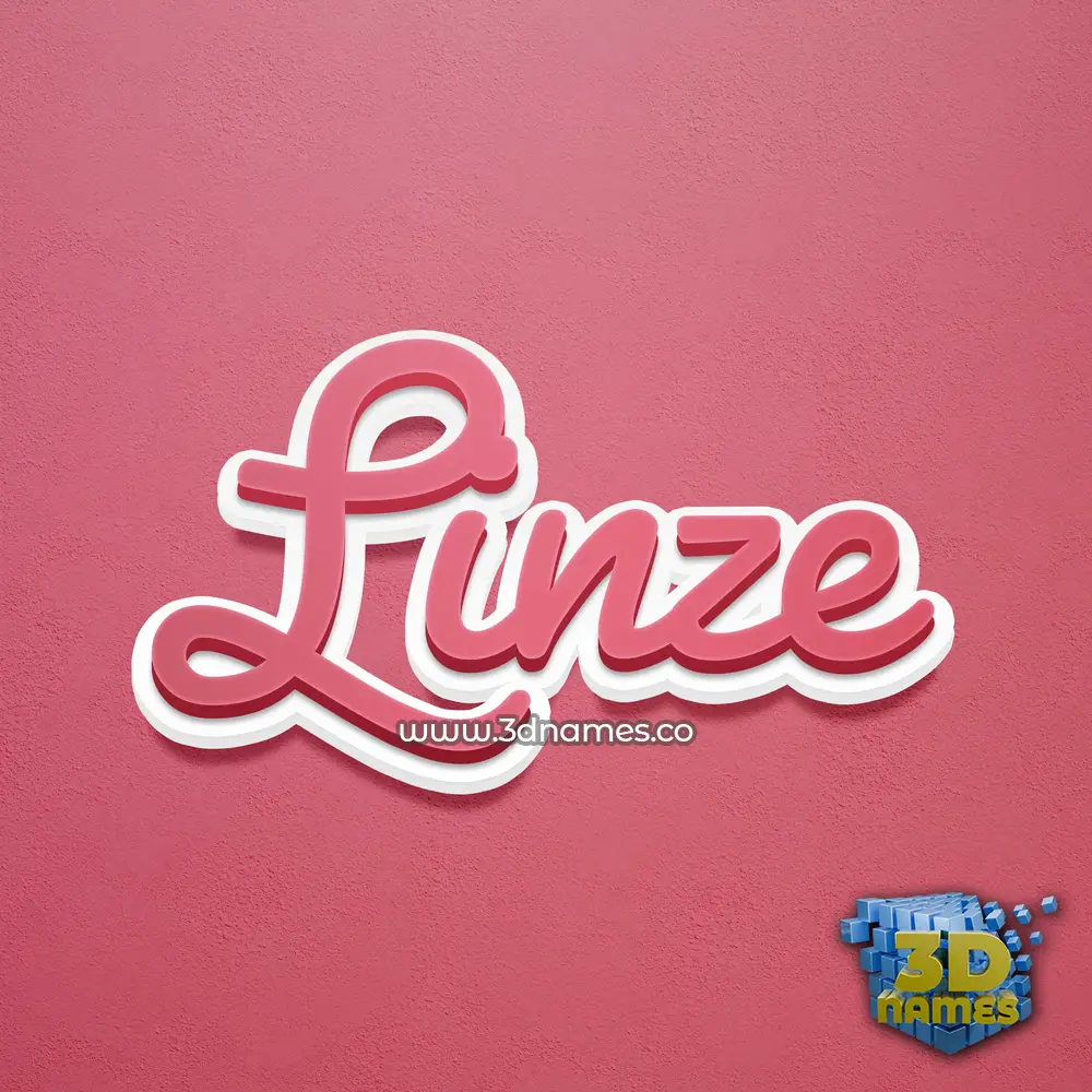 linze in Red Scribble style - 3D name wallpaper