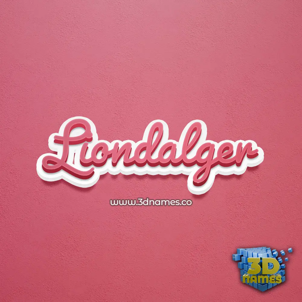 liondalger in Red Scribble style - 3D name wallpaper