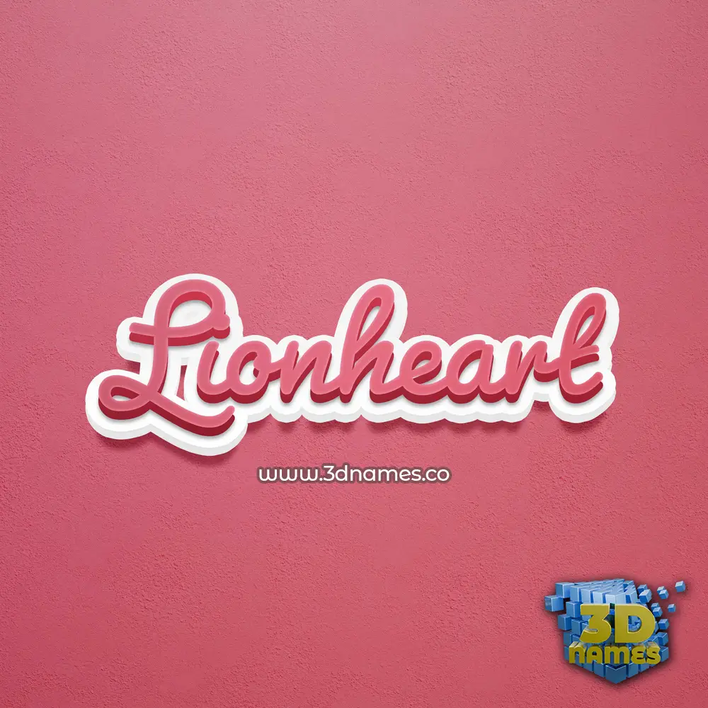 lionheart in Red Scribble style - 3D name wallpaper