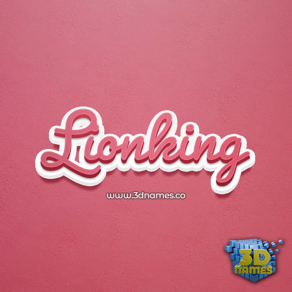 lionking in Red Scribble style - 3D name wallpaper