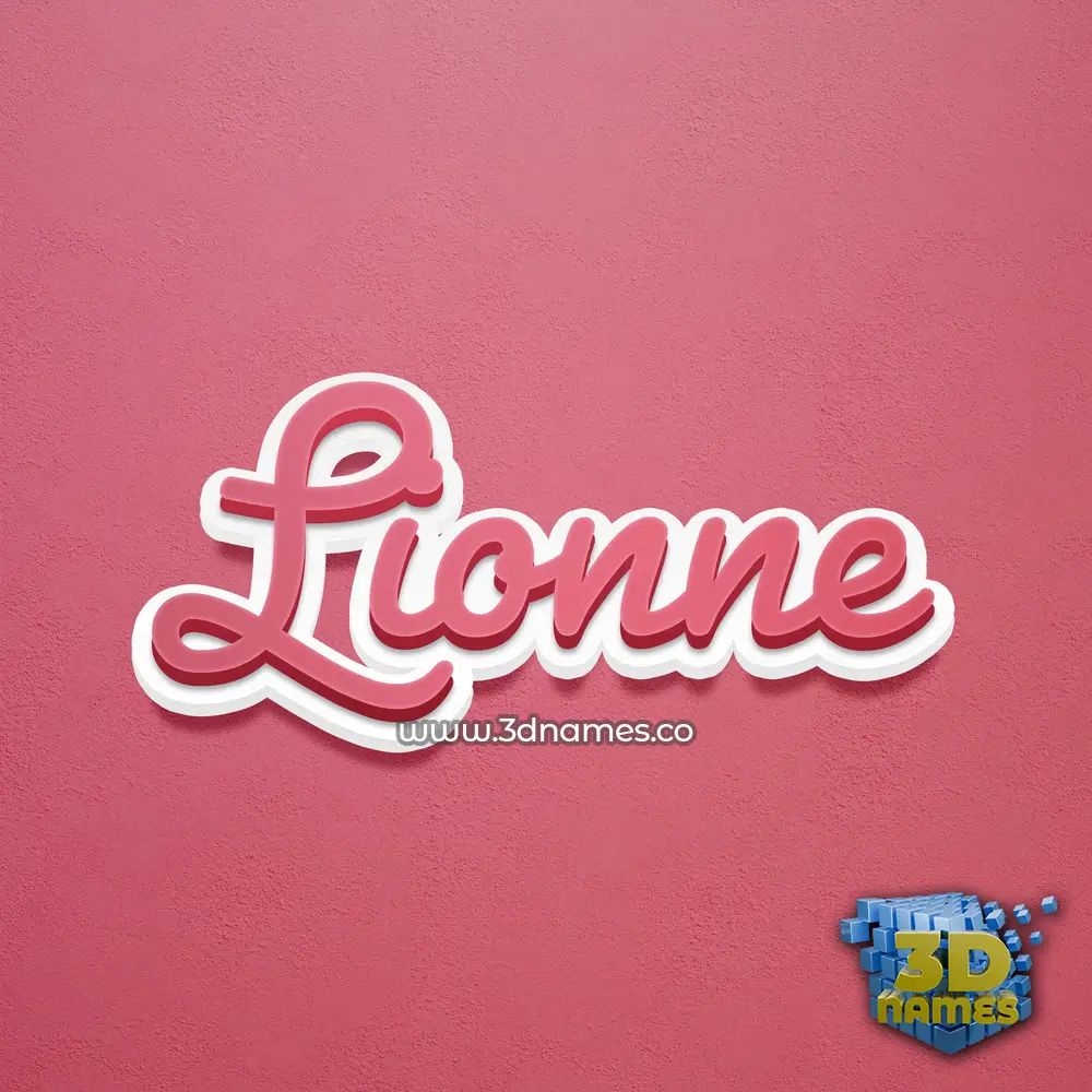 lionne in Red Scribble style - 3D name wallpaper